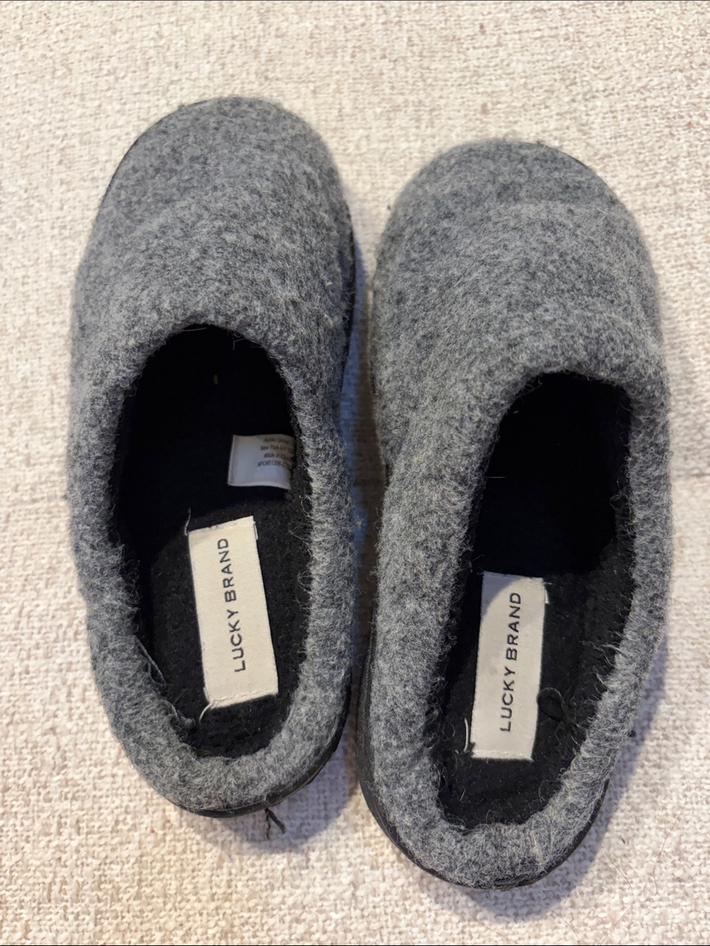 Lucky Brand Heather Gray Felt Slip-On Clogs